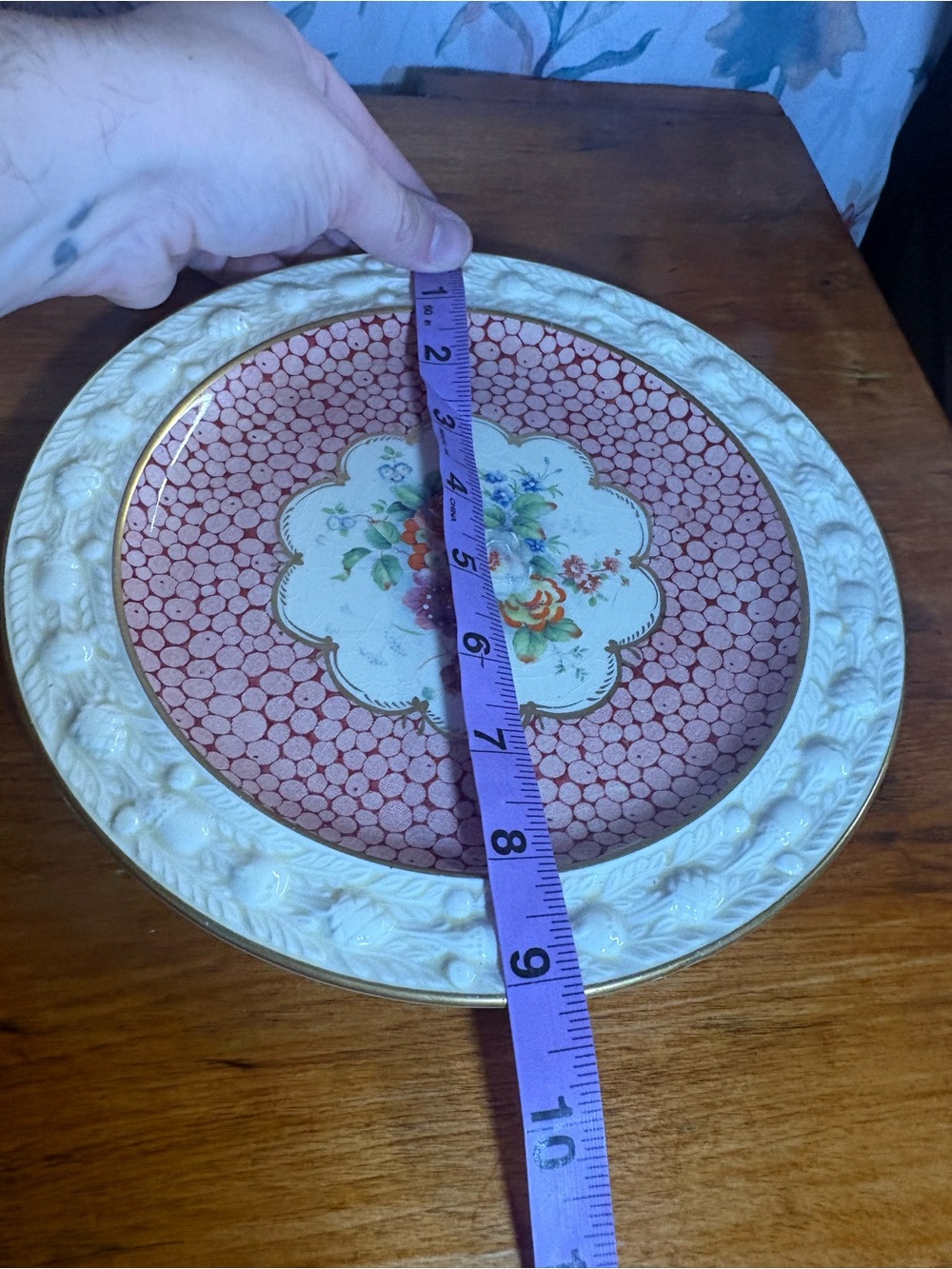 Vintage Decorative Pink Floral Ceramic Serving Plate - Brand Unspecified - Picture 4 of 6